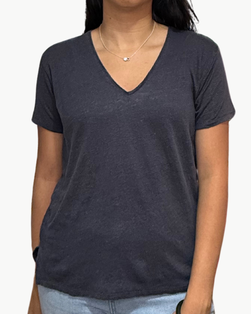 TORAMA KNIT T-SHIRT IN GRAPHITE