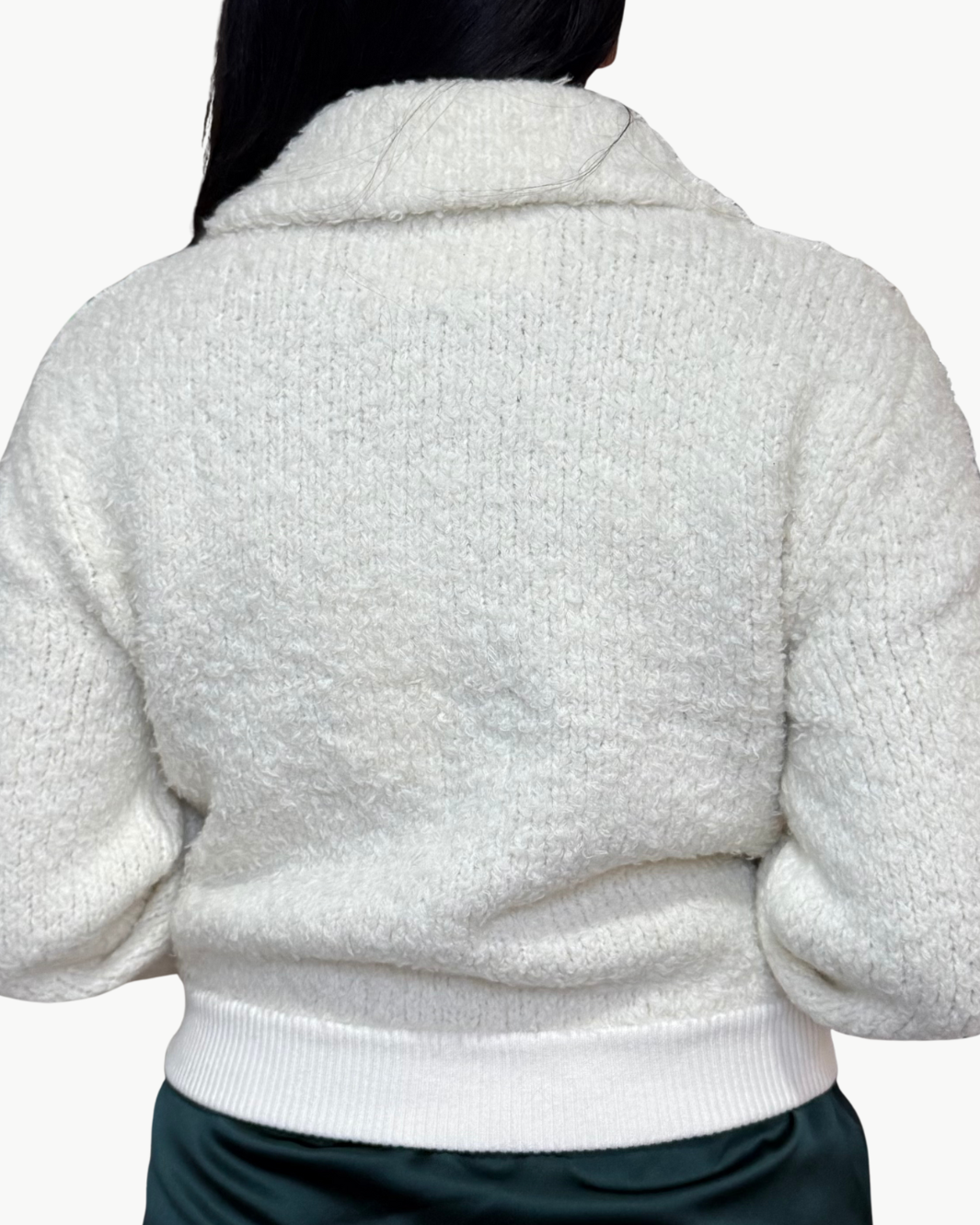 CODY COLLARED ZIP UP JACKET IN GARDENIA