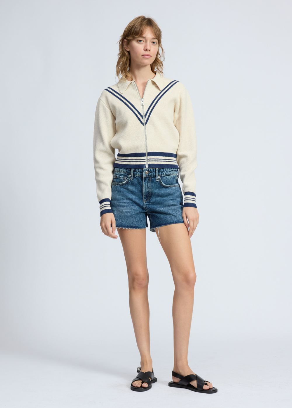 【PORTERNA】Rimo Denim Short Skirt Denim Skirt & Shorts | Romi Boutique