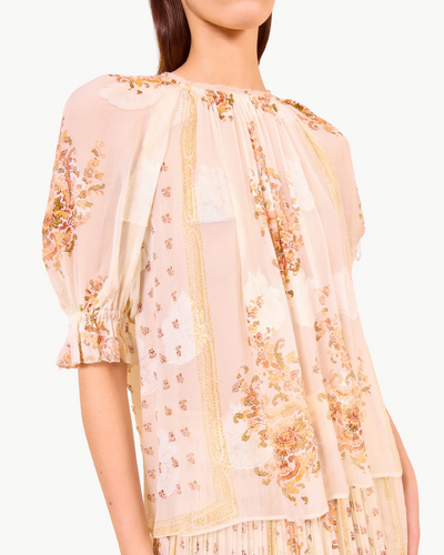 PIPPA SHORT SLEEVE BLOUSE IN ALABASTER