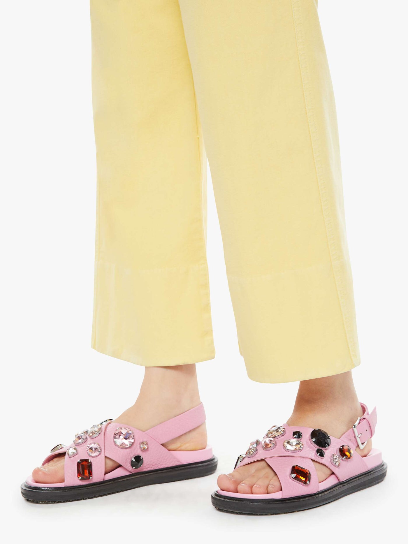 THE MAVEN WIDE HEM ANKLE IN CHALK IT UP SUNSHINE