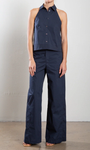 PHARAOH LENNOX PANT IN ITALIAN POPLIN IN INK at Romi Boutique