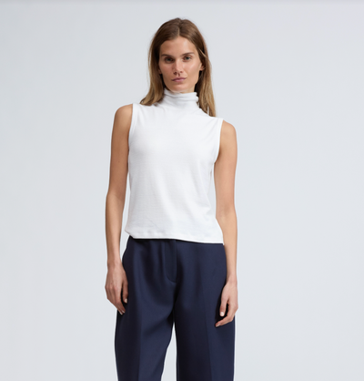 THE KNIT TNECK TANK IN WHITE