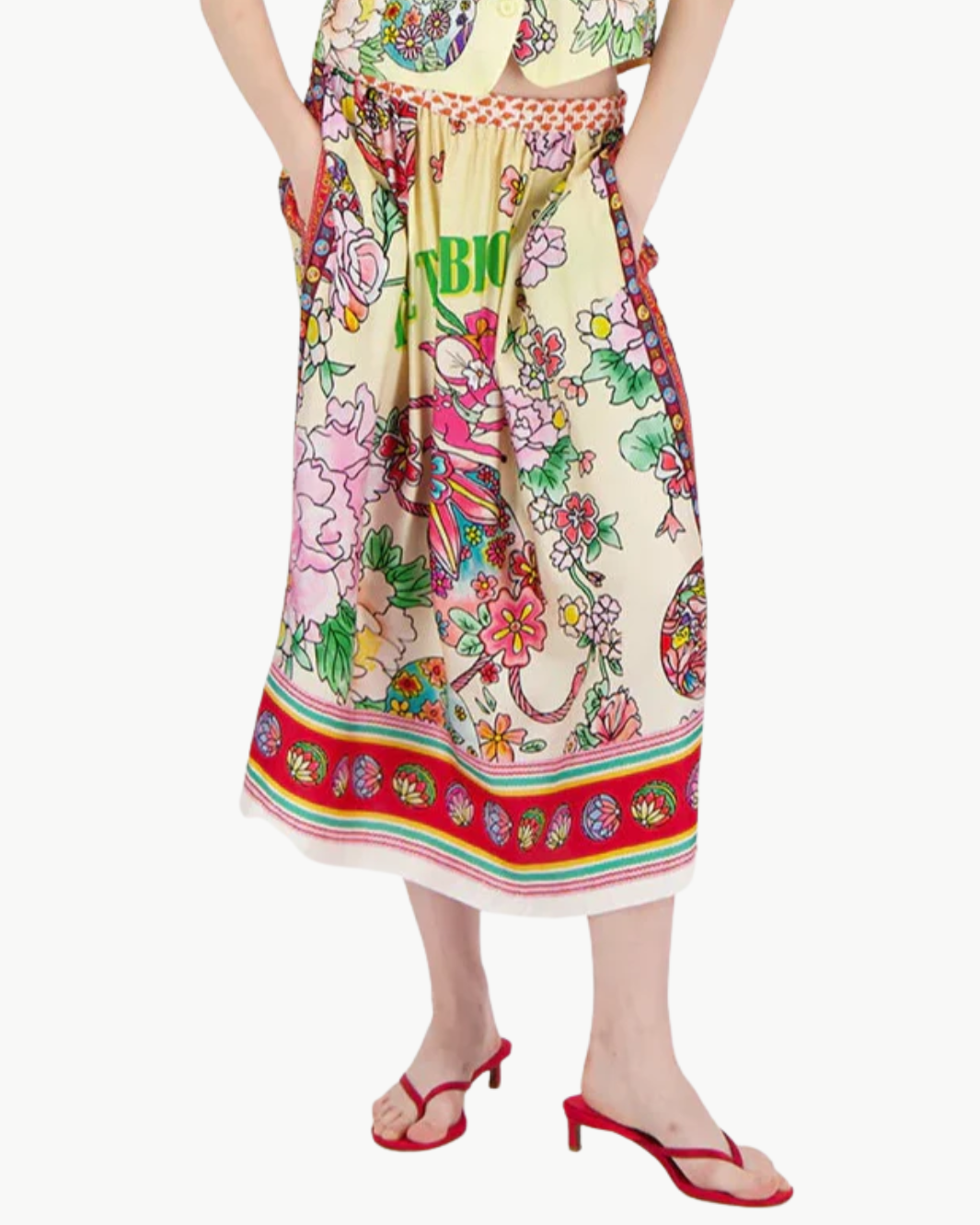VANESSSA MIDI SKIRT IN CHERRY BLOSSOM - Romi Boutique