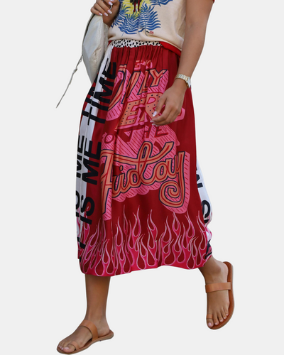 HAILEY PRINTED FIRE SKIRT