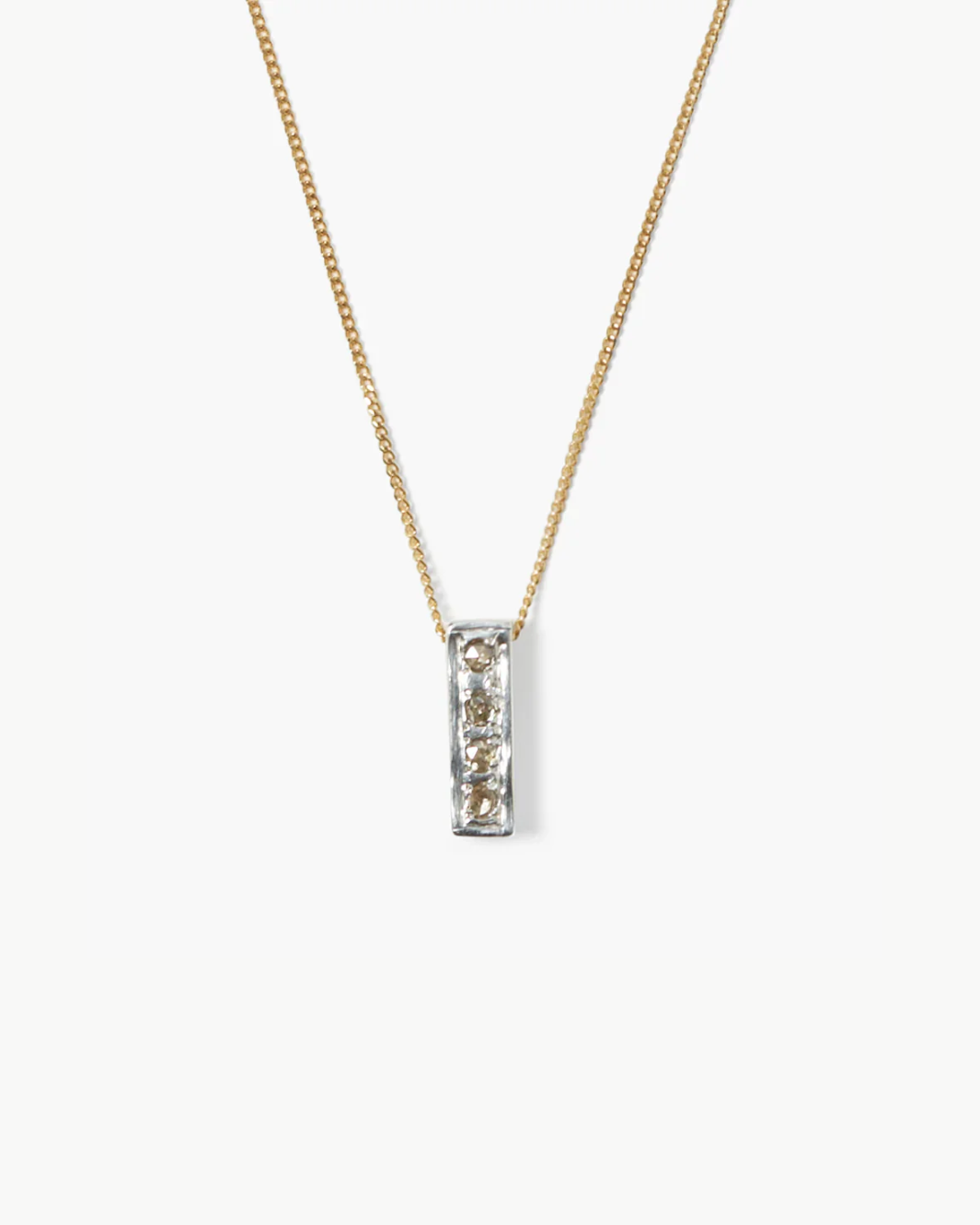 BAR DIAMOND NECKLACE IN GOLD MIX