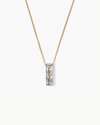 BAR DIAMOND NECKLACE IN GOLD MIX
