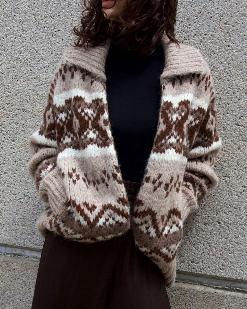 ALPACA BLEND FAIR ISLE BOMBER
