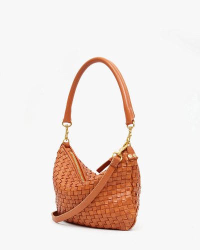 PETIT MOYEN MESSENGER IN NATURAL WOVEN CHECKER