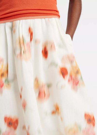 POPPY BLUR GATHERED SKIRT IN CREAM DUSK - Romi Boutique