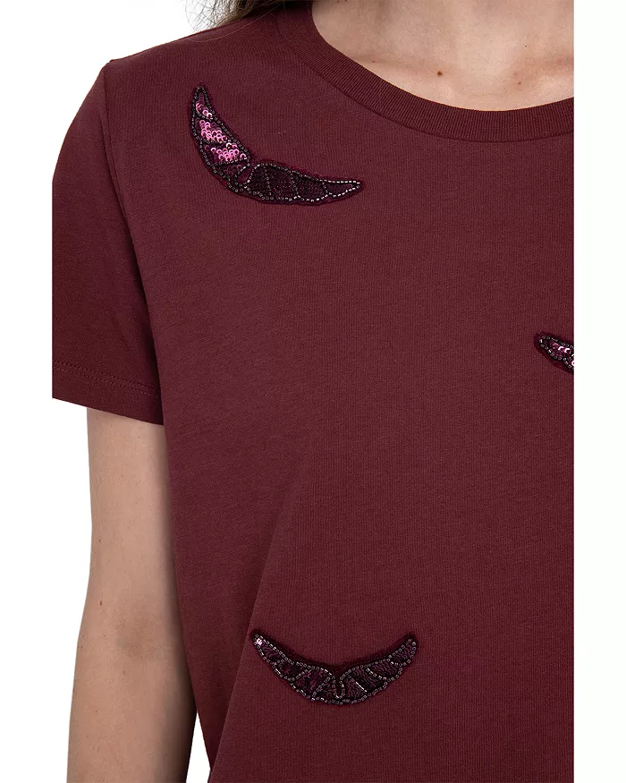 ALYS EMBROIDERY WINGS IN BURGUNDY - Romi Boutique