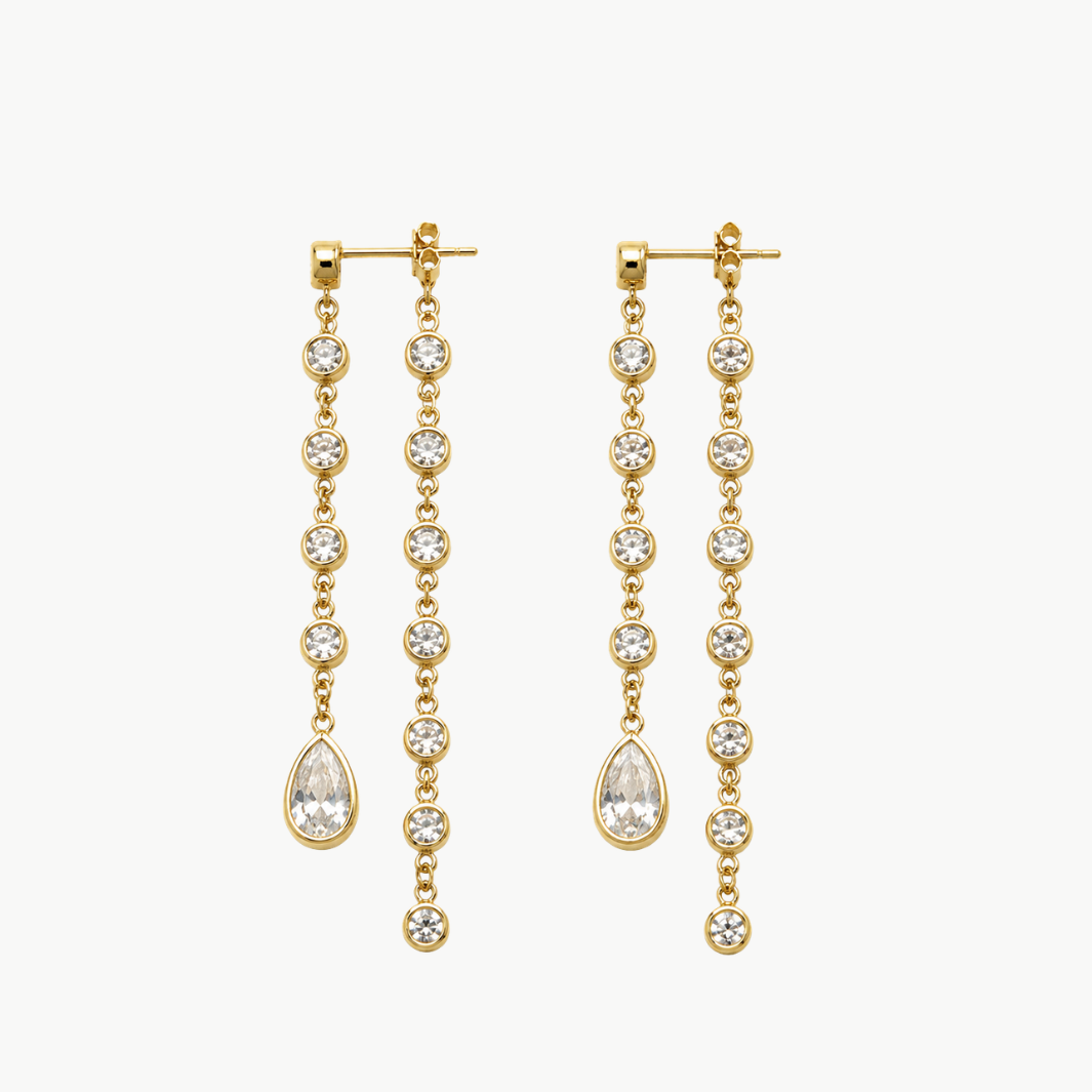 Bezel Front & Back Drop Earrings