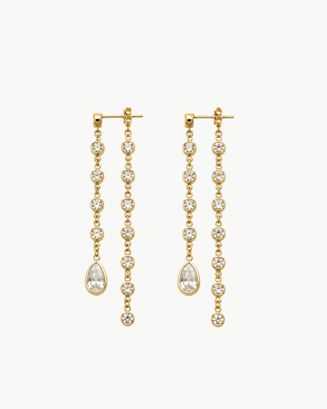 Bezel Front & Back Drop Earrings