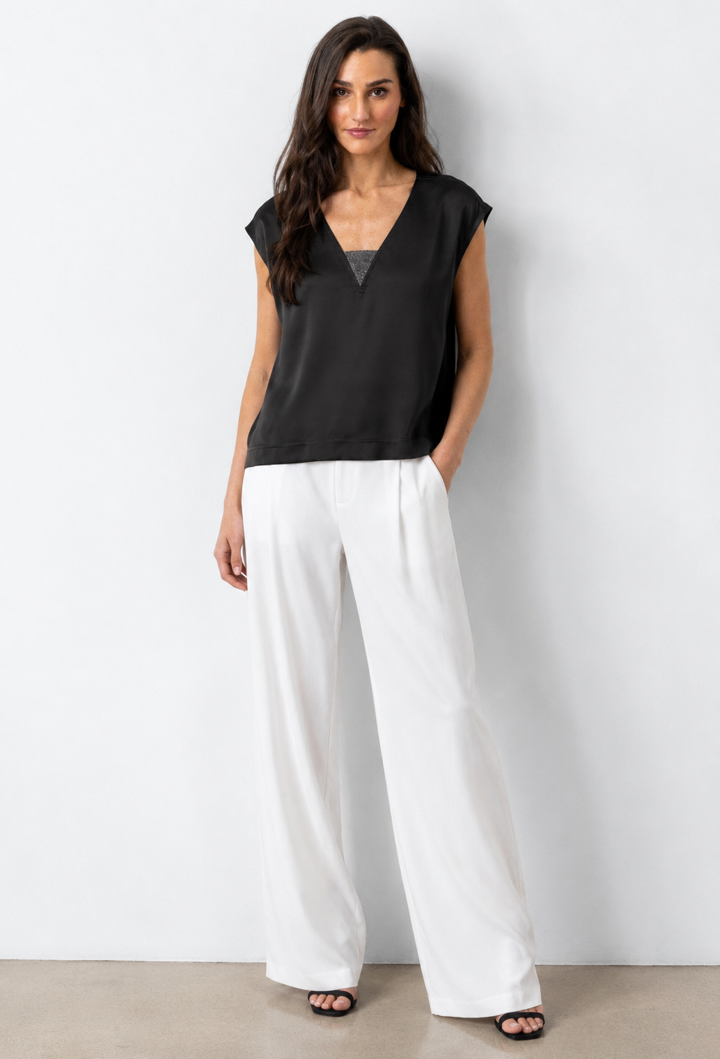 Go Silk Go Metal Shell Top at Romi Boutique