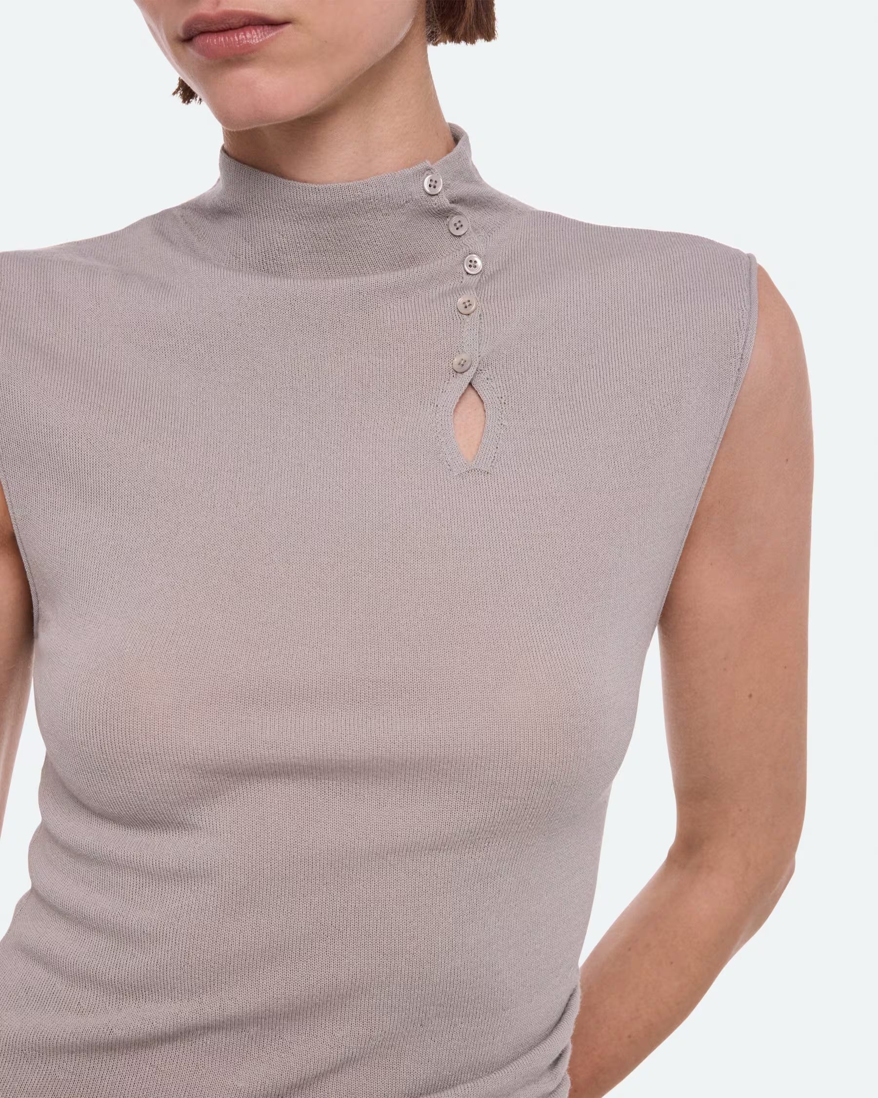 Button Turtleneck Tank