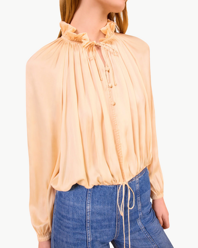 LAURETTE LONG SLEEVE BLOUSE IN PEARLESCENT