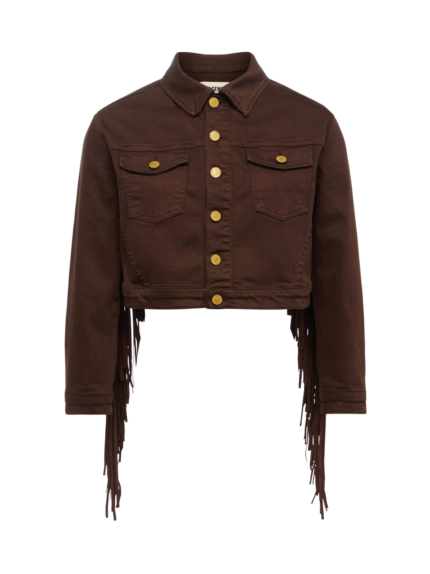 KODA FRINGE JEAN JACKET IN BROWN