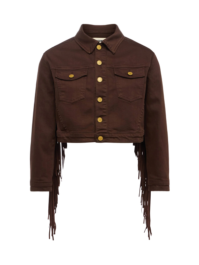 KODA FRINGE JEAN JACKET IN BROWN