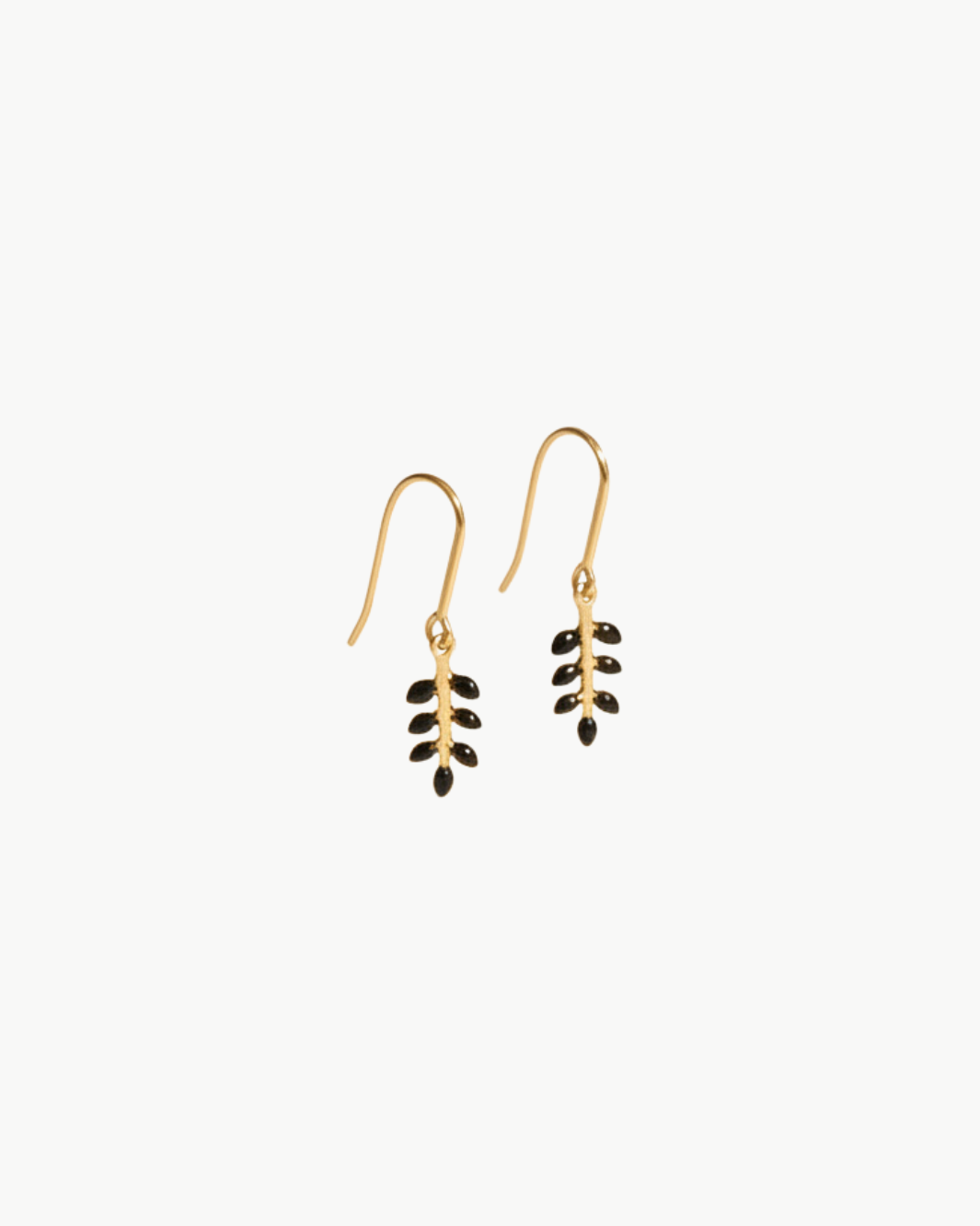 SMALL LEAF MOTIF EARRINGS IN BLACK by Isabel Marant - Romi Boutique