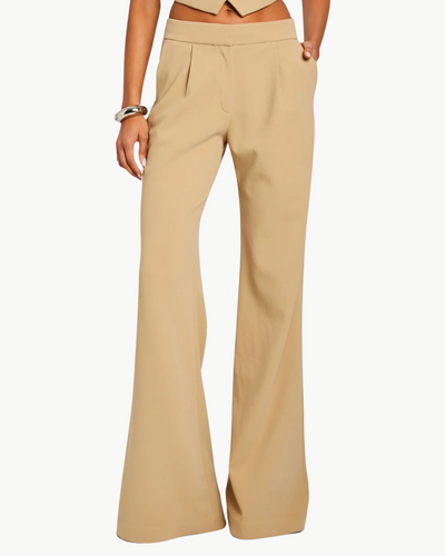 PIN TUCK PALAZZO PANTS IN CAMEL - Romi Boutique