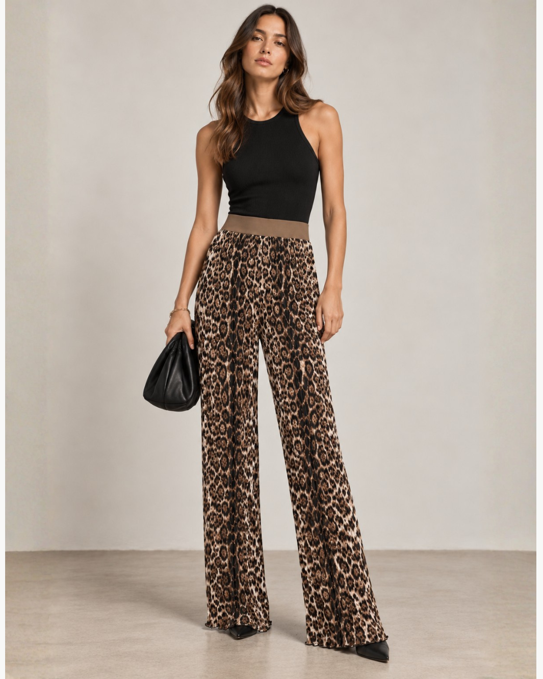 Wide-leg Pleated Pants