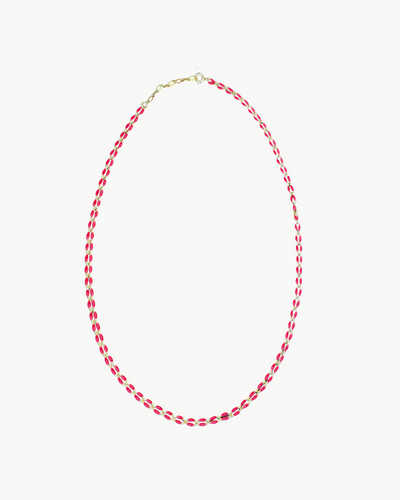 OVAL LINK NECKLACE IN HOT RED - Romi Boutique