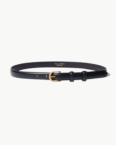 JANE BELT IN BLACK W/ BRASS BUCKLE