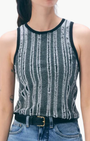 White & Warren LINEN BLEND TEXTURED TOP at Romi Boutique