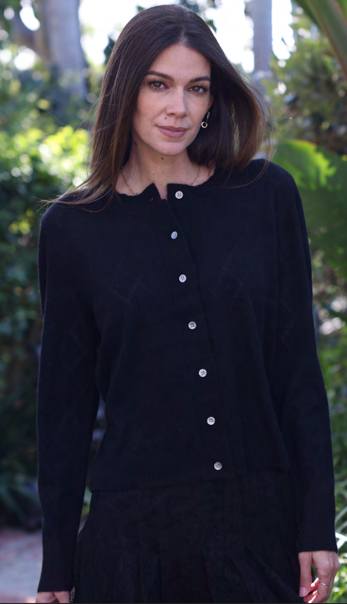 Oats Cashmere DAHLIA CARDIGAN at Romi Boutique