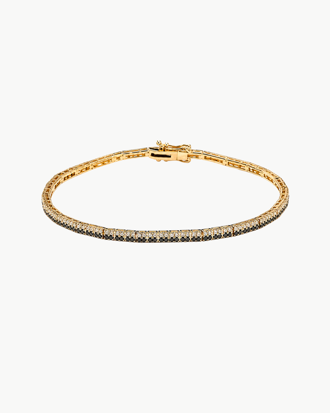EF Collection Diamond Double Row Eternity Bracelet w/ Black & White Diamond at Romi Boutique