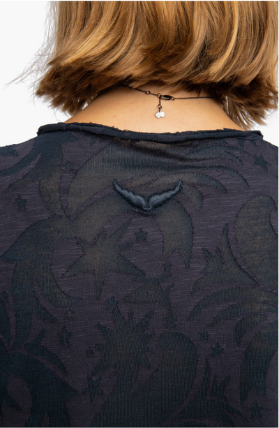 HENLEY LONG SLEEVE T-SHIRT IN ENCRE