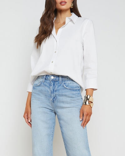 DANIELLA 3/4 SLEEVE BLOUSE IN WHITE - Romi Boutique