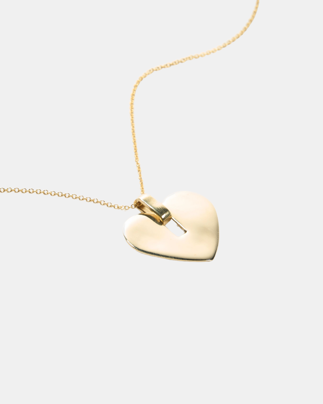 HEART TAG NECKLACE IN BRASS - Romi Boutique