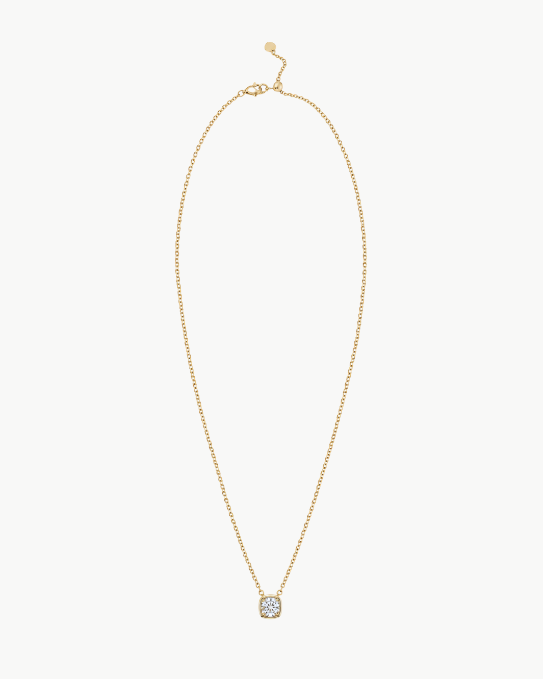 Floating Cushion Bezel Diamond Necklace