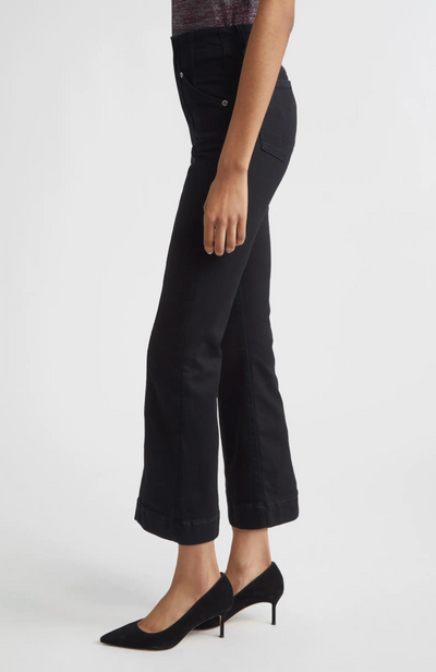 CARSON HIGH RISE ANKLE FLARE WITH MID SEAM IN ONYX