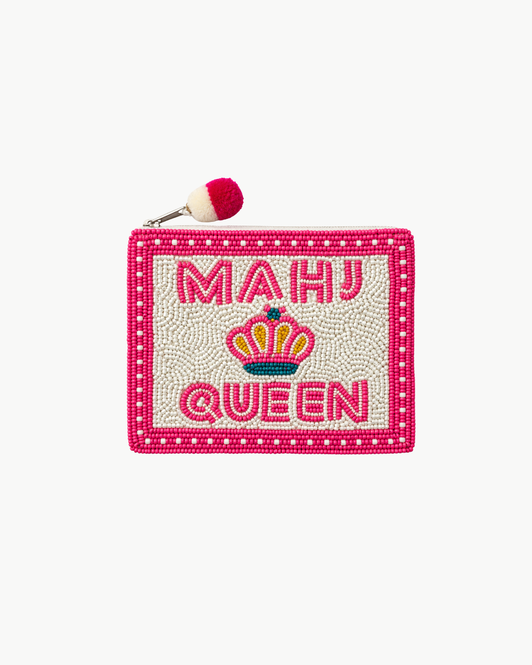 Romi Mahj Queen Beaded Coin Pouch at Romi Boutique