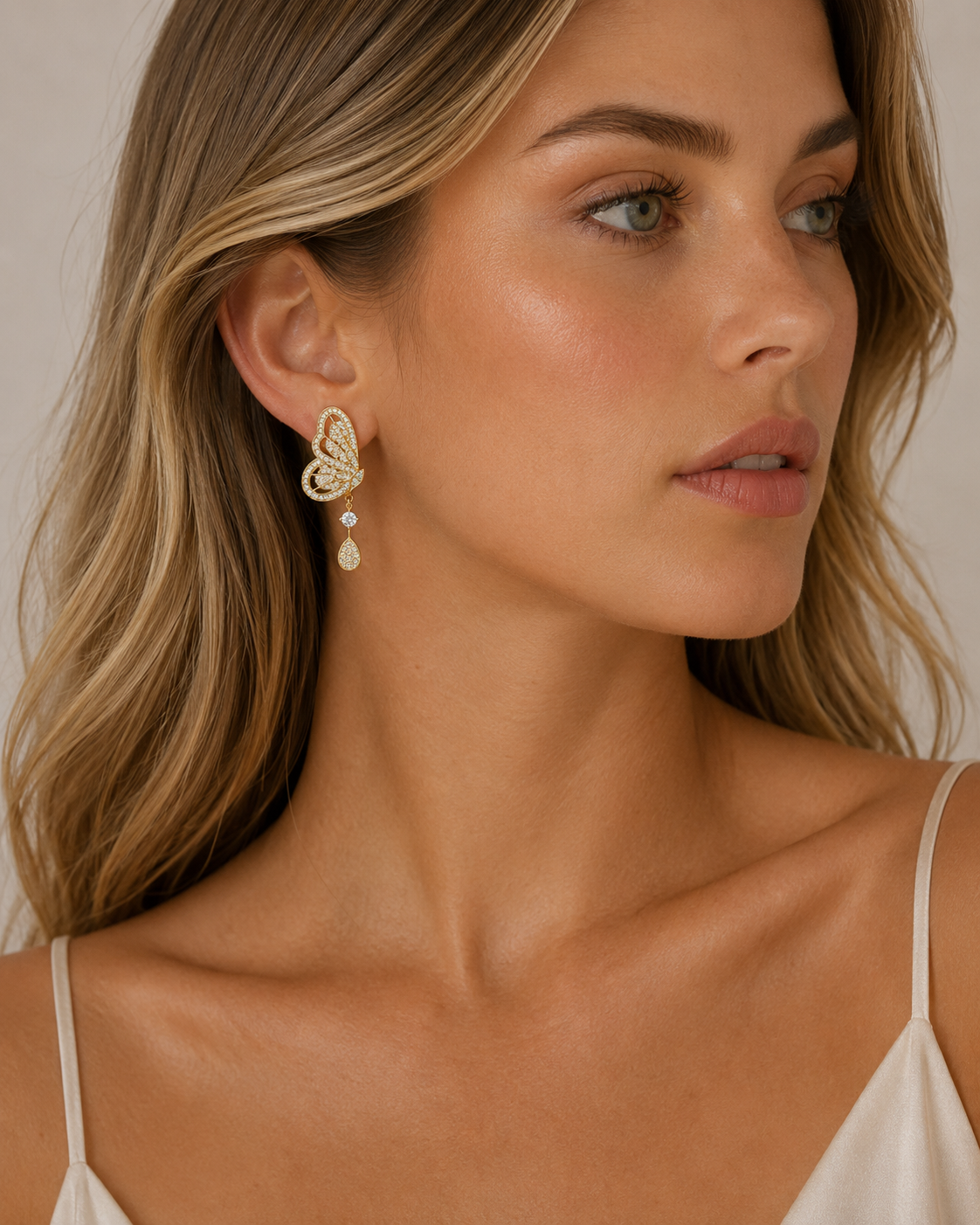 Romi Fancy Butterfly Drop Earrings at Romi Boutique