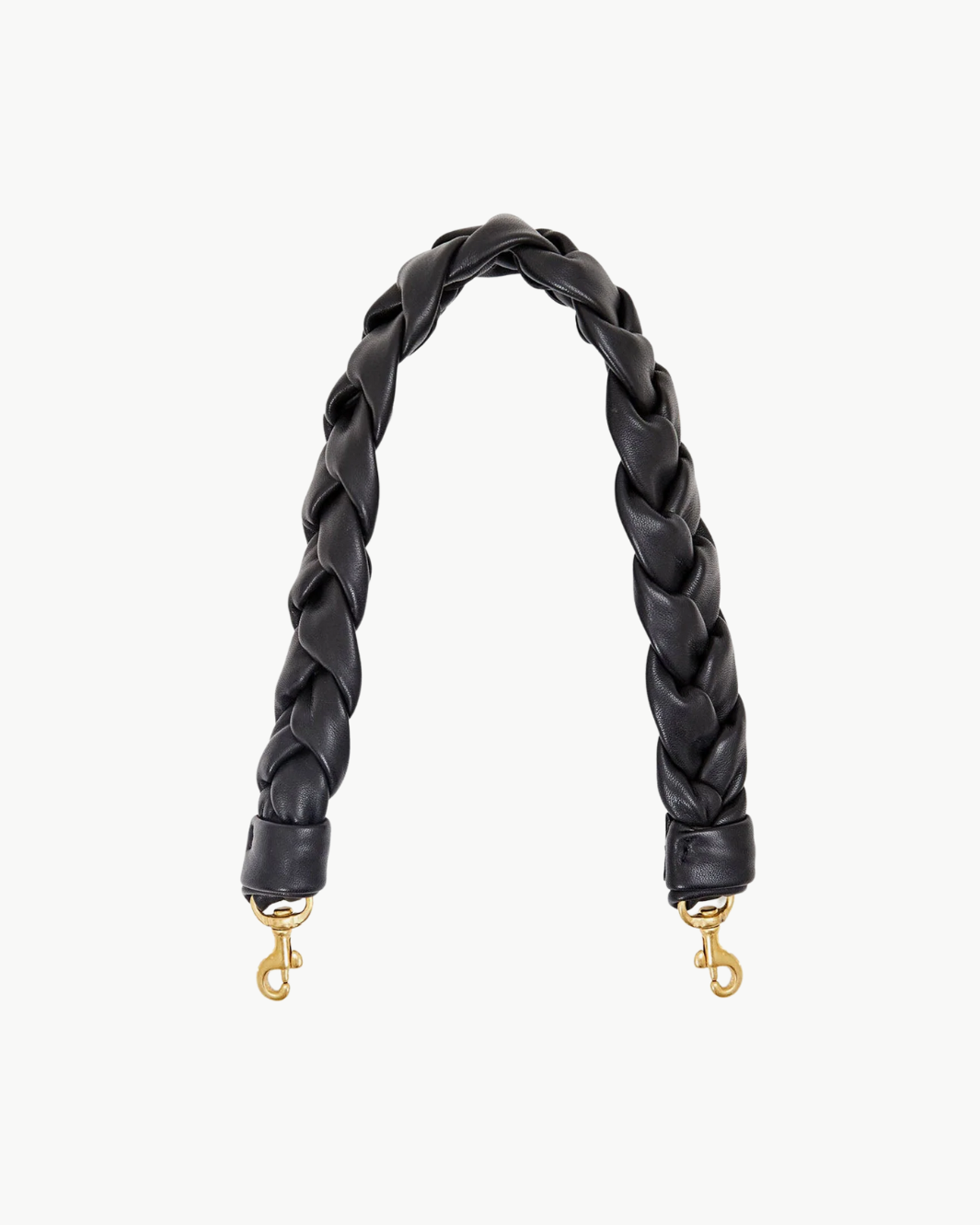 BRAIDED SHOULDER STRAP IN BRAIDED BLACK LEATHER