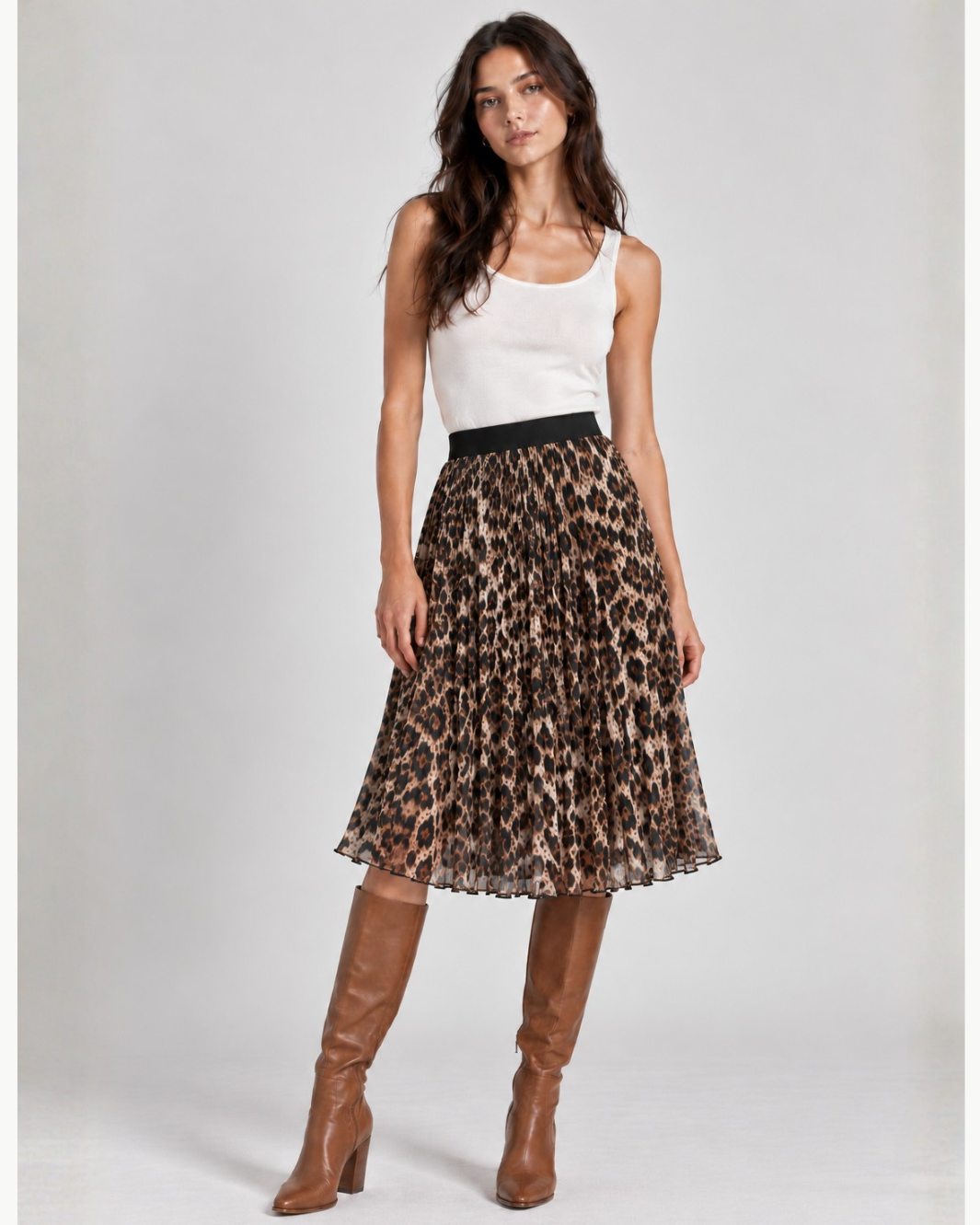 Knee-length Chiffon Skirt