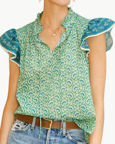 DANA PRINT TOP IN GREEN