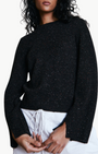 Autumn Cashmere SPLIT SLEEVE CUFFED SWEATER WITH DETACHABLE SNOOD at Romi Boutique