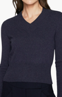 Autumn Cashmere V NECK WITH HIGH CUFFS at Romi Boutique