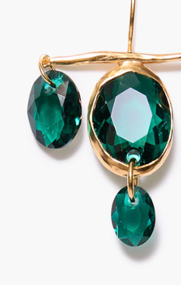 BIG CRYSTAL EARRINGS IN EMERALD