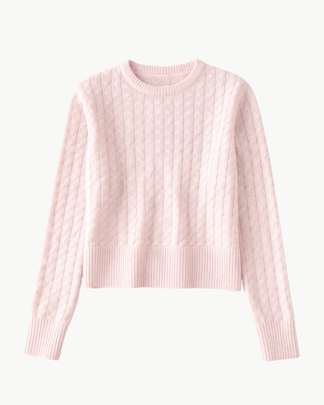 CASHMERE CABLE SHRUNKEN CREW
