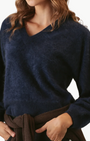 27 Miles Sue Fuzzy Cashmere V-Neck Pullover at Romi Boutique