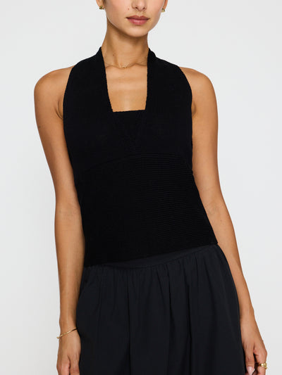 RAMONA HALTER TOP IN BLACK ONYX - Romi Boutique