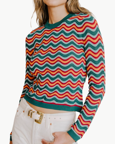 SARAFINA KNIT TEE IN GREEN MULTI