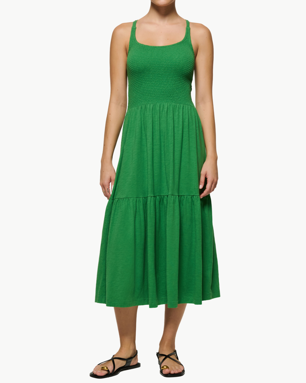 PENELOPE CROSS BACK MIDI IN GREEN LAWN