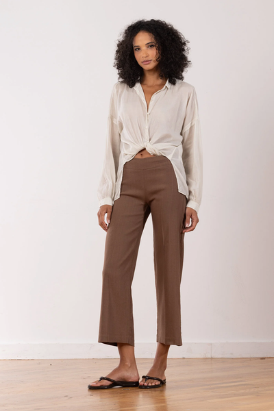 ALEX LINEN PANT IN COGNAC