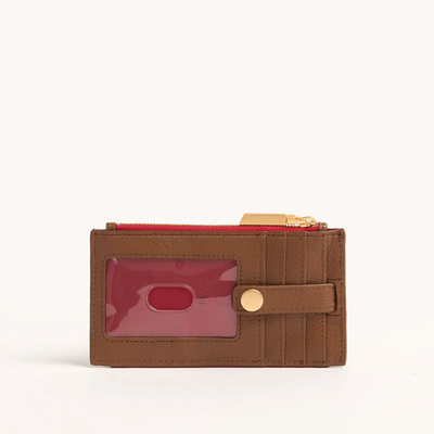 210 WEST IN MAHOGANY PEBBLE/BRUSHED GOLD RED ZIP